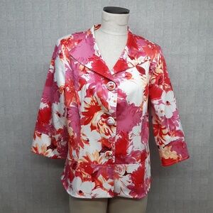 Coldwater Creek Bright Floral Button-Front Jacket - NWT